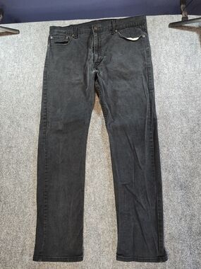 Levi’s 513 Black Straight Leg Jeans Mens 38x31 Slim Fit Dark Wash Denim